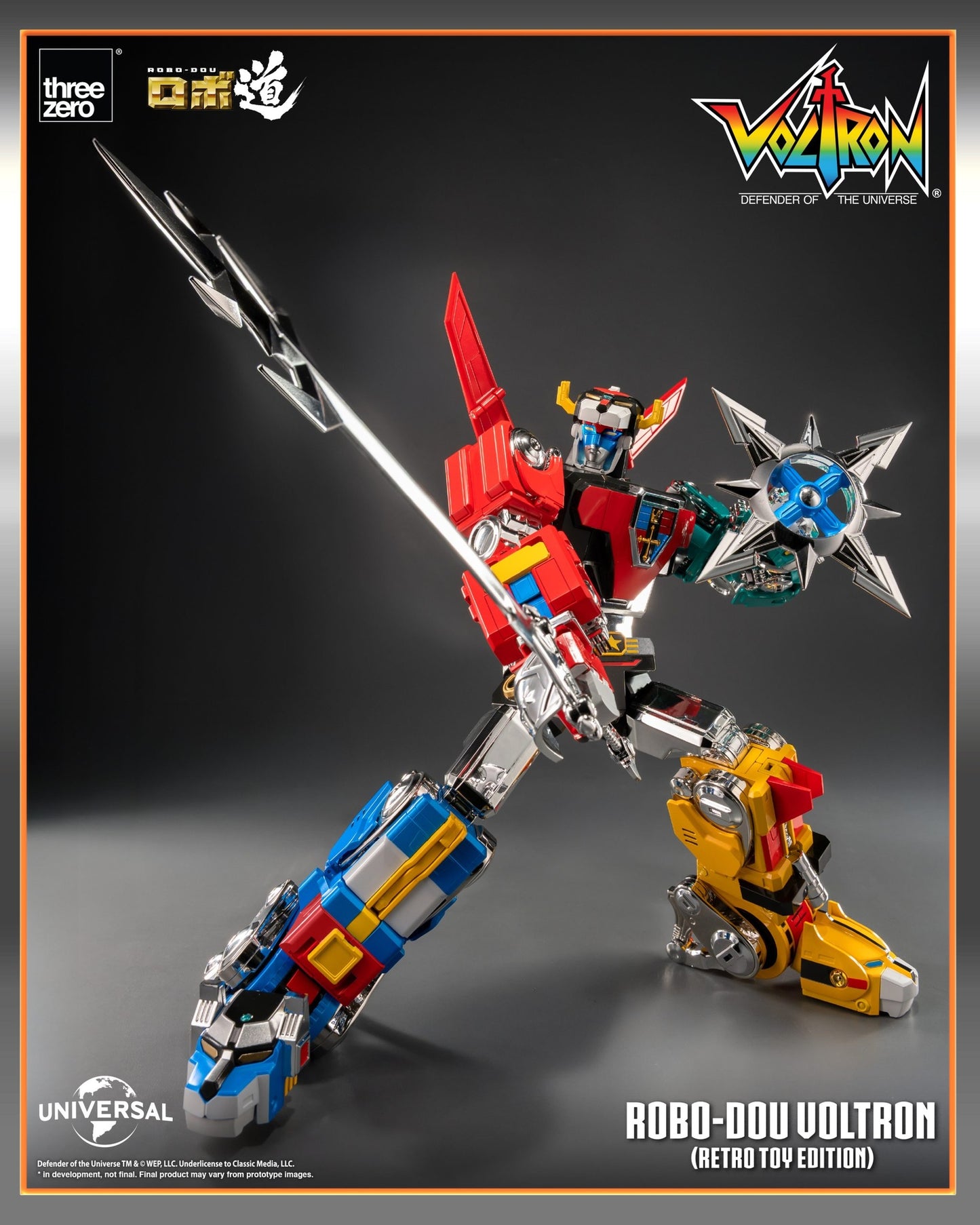 Threezero: Voltron: Defender of the Universe ROBO-DOU Voltron (Retro Toy Edition)