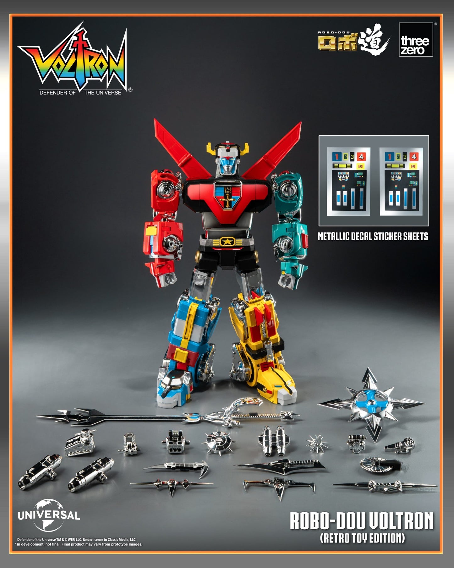 Threezero: Voltron: Defender of the Universe ROBO-DOU Voltron (Retro Toy Edition)